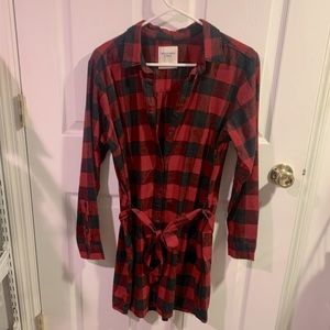Abercrombie & Fitch Red and Black Plaid Dress